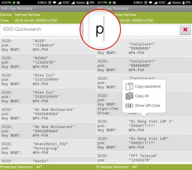 WiFi Key Recovery