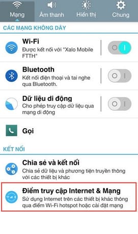 Phát wifi từ điện thoại Android cho laptop